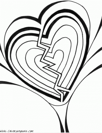 Broken Heart Coloring Pages | 99coloring.com