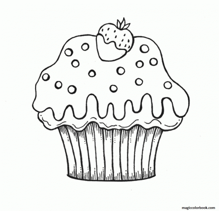 strawberry and cupcake Colouring Pages