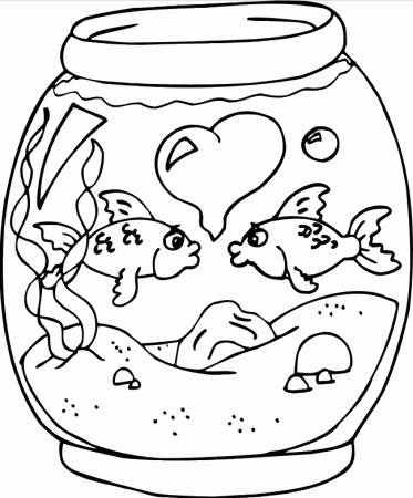 Valentine's Day Fish Coloring Page & Coloring Book