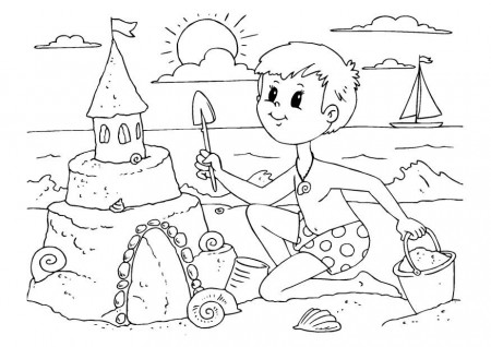 Coloring page to build a sandcastle - img 22604.