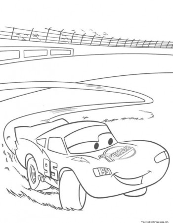 Lightning McQueen race kids coloring pages to print | coloring pages