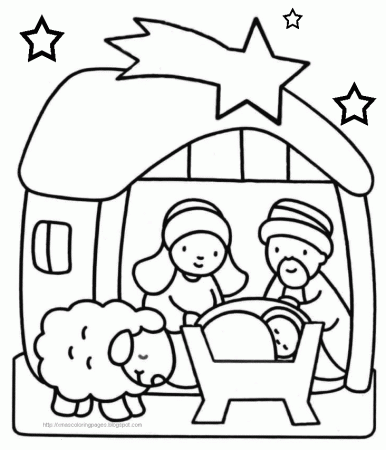 Xmas Coloring Baby Jesus Nativity Coloring Pages