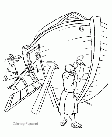 Bible Coloring Page - Building the Ark