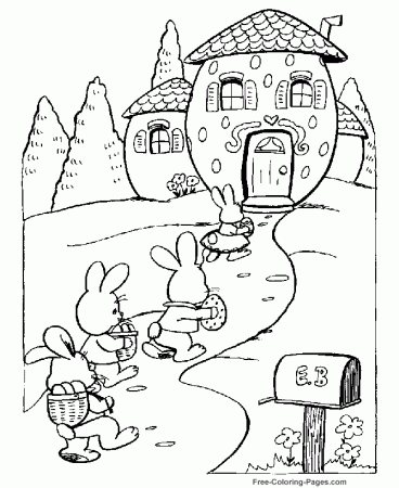 Coloring pages - Easter Bunny's House
