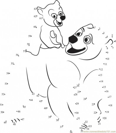 Connect the Dots Sweet Brother Bear (Cartoons > Brother Bears 