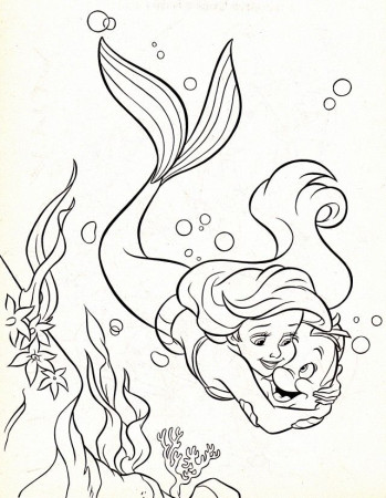 Ariel Disney Princess Coloring Pages Eric Holding Hellocoloring 