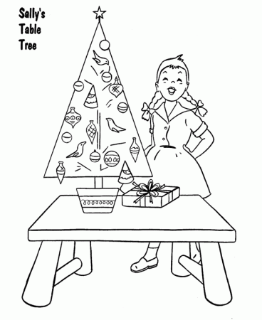Christmas Tree Coloring Pages - Christmas Table Tree Coloring 