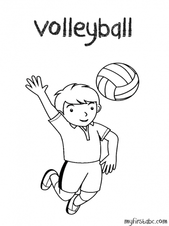 Volleyball Coloring Page - My First ABC