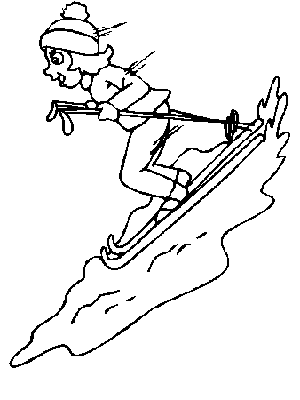 Winter Coloring Pages Winter Sports Number Drawing Ski