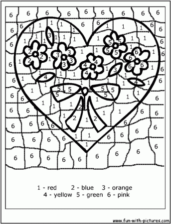 Color By Number Valentine Coloring Pages | 99coloring.com