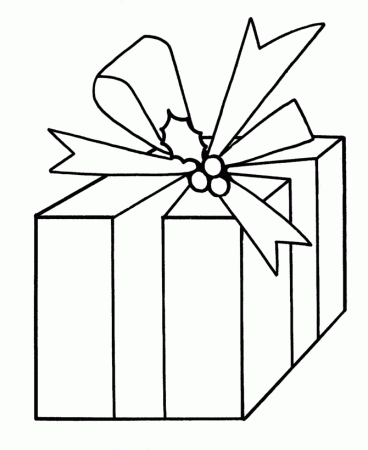 christmas coloring pages big present with bow presents