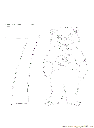 Coloring Pages Bear Number7 (Education > Numbers) - free printable 