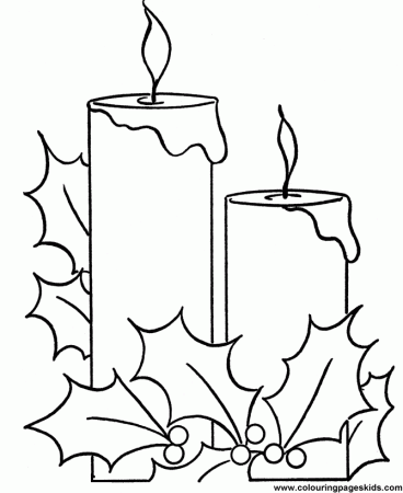 Free printable Christmas pictures to color - Holiday Candle for 