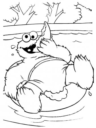 Cookie Monster / Tubing (Coloring Pages) | Coloring Pages - Sesame St…