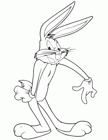Warner Bros Bugs Bunny Coloring Page | Free Printable Coloring Pages