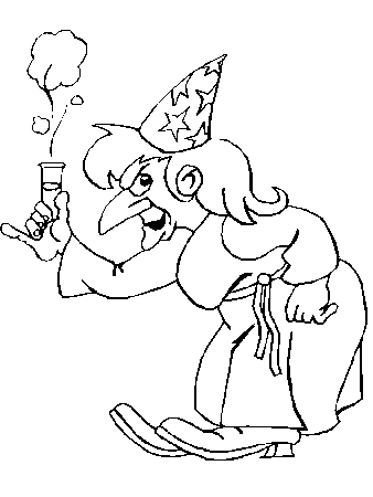 girl wizard Colouring Pages