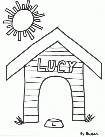 pluto in doghouse coloring page dog house coloring pages | Inspire 