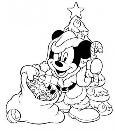Download Mickey Wore Santa's Costume In Christmas Coloring Pages 