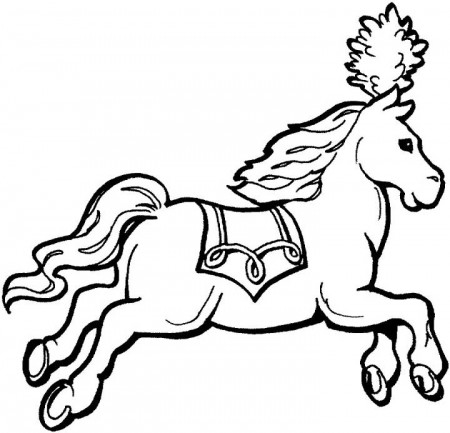 circus horse coloring page for kids printable picture