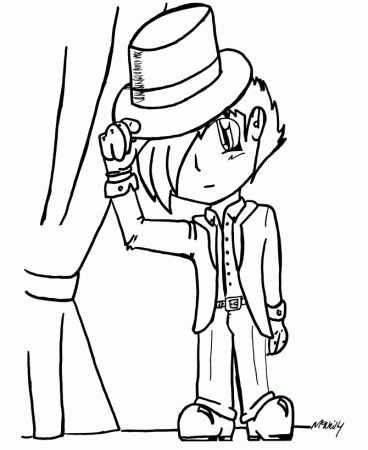 Anime Coloring Pages | Boy Actor Anime Coloring Page and Kids 