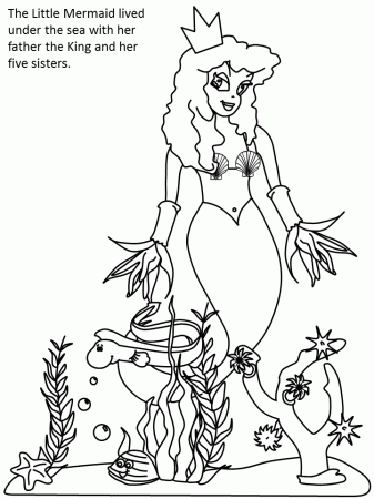 little mermaid color cartoons coloring pages book
