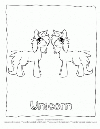 Cartoon Unicorn Coloring Pages, Echo's Cartoon Unicorn Coloring 