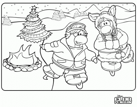 New Club Penguin Ice Skating Coloring Page! | ClubPenguinCP