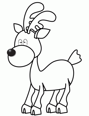 Cartoon Reindeer Coloring Page | Free Printable Coloring Pages