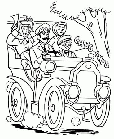 Grandparents Day Coloring Pages - Grandparents old car coloring 