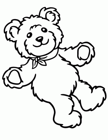 Cute Teddy Bear Cartoon Coloring Page | Free Printable Coloring Pages
