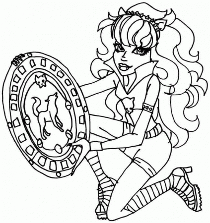 Monster High Cartoon Clawdeen Wolf Colouring Sheets Free Printable 