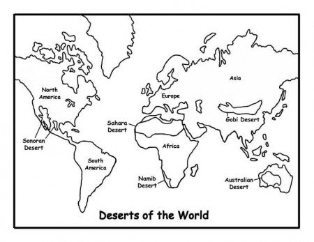 Deserts of the World Coloring Page -- Exploring Nature Educational 