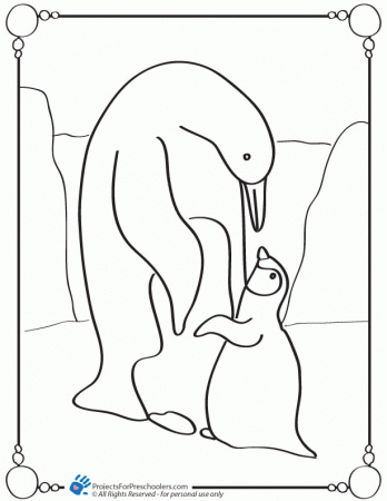 Free Printable mama baby penguin coloring page - from 