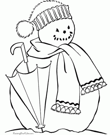Printable Christmas Coloring Pages - A Snowman!