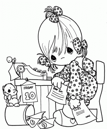 secretary day precious moments coloring pages