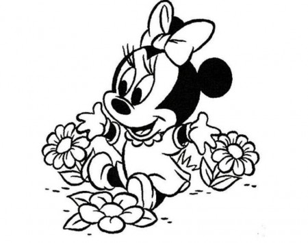 Baby Minnie Mouse Coloring Pages - Free Coloring Pages For 