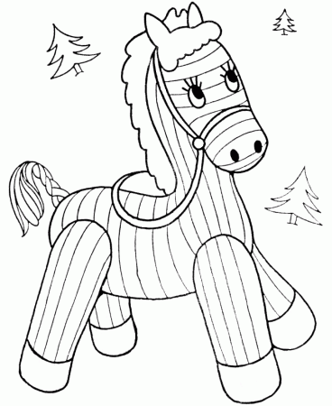 Toy Animal Coloring Pages | Stuffed Horse Coloring Page and Kids 