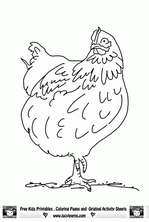 Chicken Coloring Pages,Lucy Learns Free Chicken Coloring Page 
