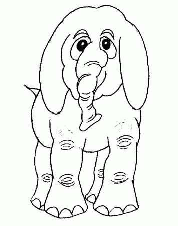 free coloring page of an elephant