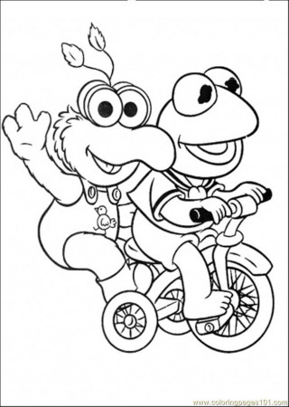 Coloring Pages Elmo And His Friend Is Riding A Bicycle (Cartoons 