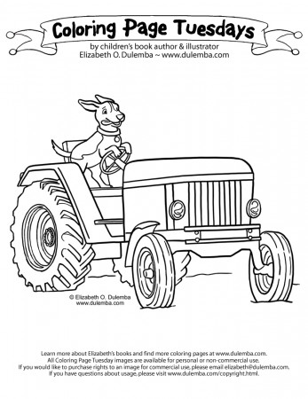 dulemba: Coloring Page Tuesday - Bernie on a tractor!