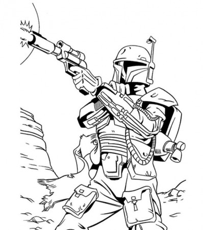 Print Star Wars Coloring Pages Bounty Hunter or Download Star Wars 
