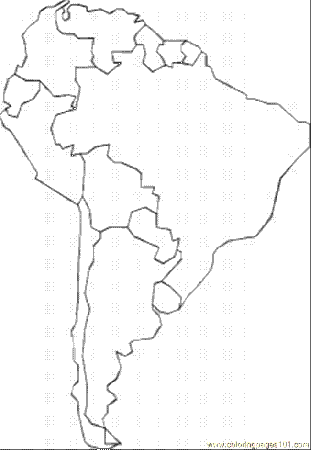 Coloring Pages South America (Education > Maps) - free printable 
