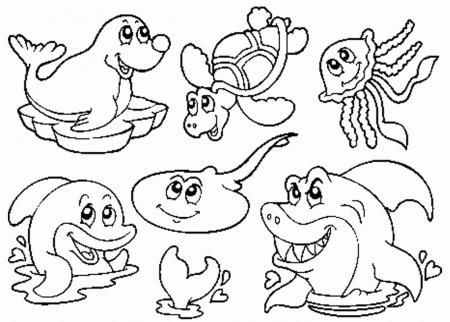 Sea Creatures Coloring Pages Print Images & Pictures - Becuo