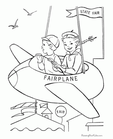 Airplane coloring book pages 001