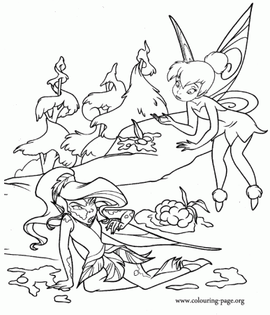 Tinker Bell - Tinker Bell apologizing to Vidia coloring page