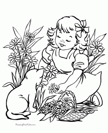 Kitten And Cat Coloring Page - 69ColoringPages.com