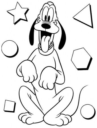 Cartoon Disney Pluto Coloring Pages Printable Free For Boys & Girls #