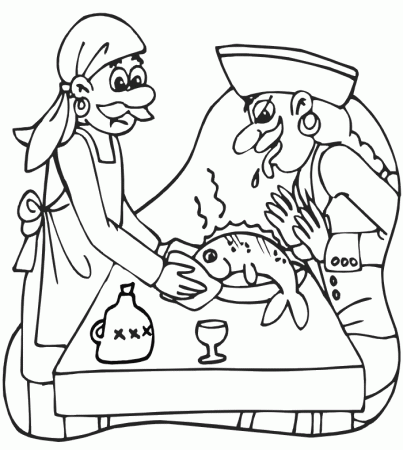 Pirate Coloring Page | Stinky Fish Meal