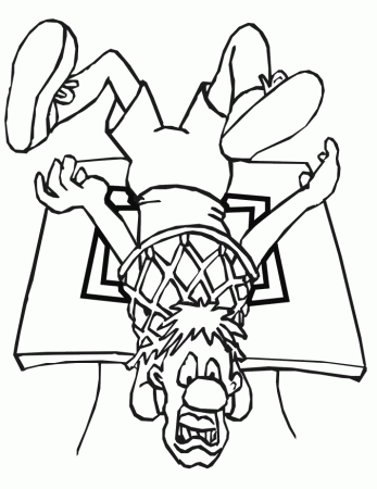 Basketball Coloring Picture | Player Stuck In Net